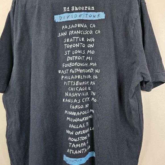 Ed Sheeran Divide World Tour Black and Blue Mens Short Sleeve Tee XXL - Picture 4 of 7